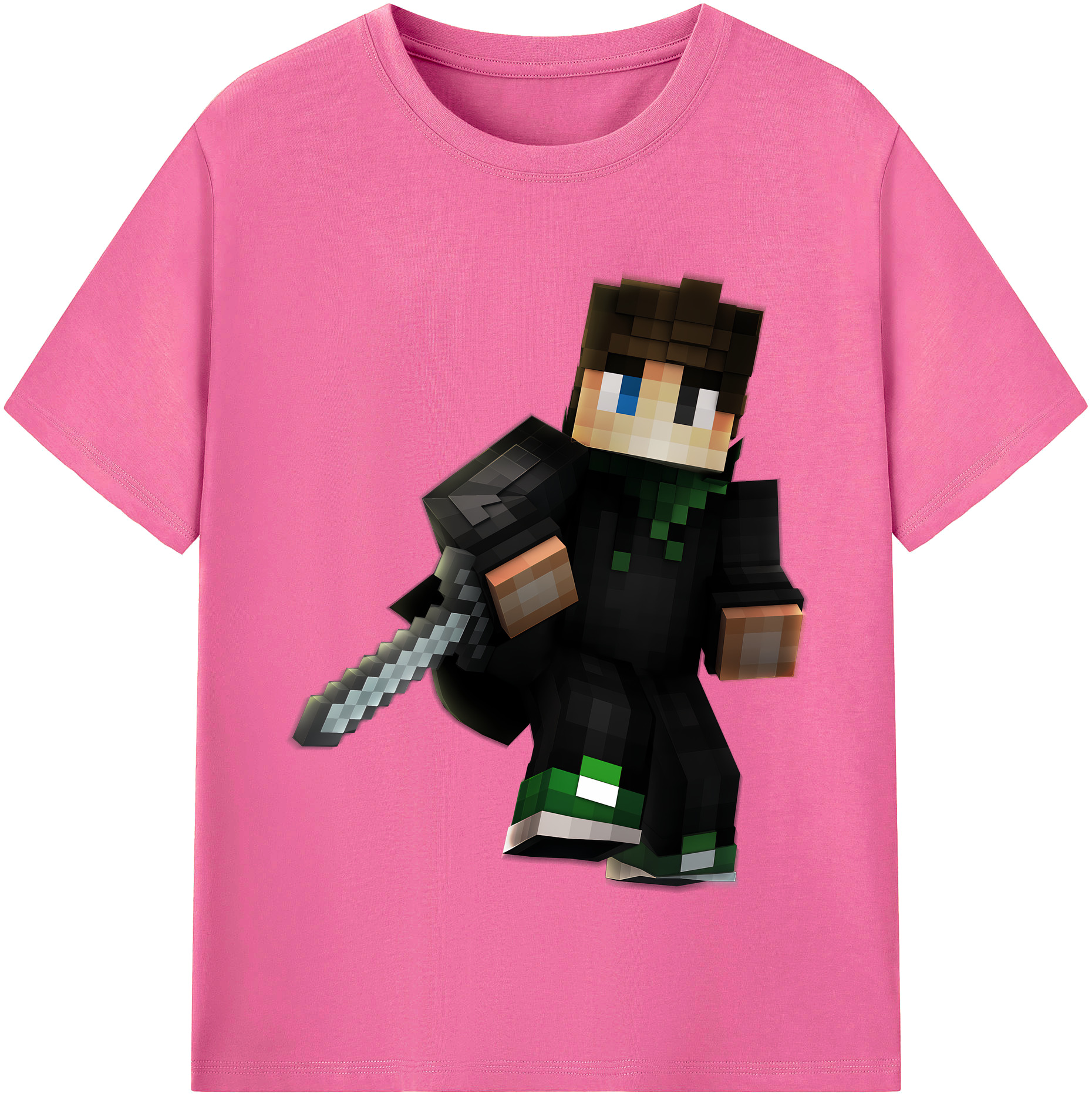 （画像用） マインクラフト ブロックの世界 Minecraft MC Block world レディースカジュアルプリントTシャツ（綿100％）